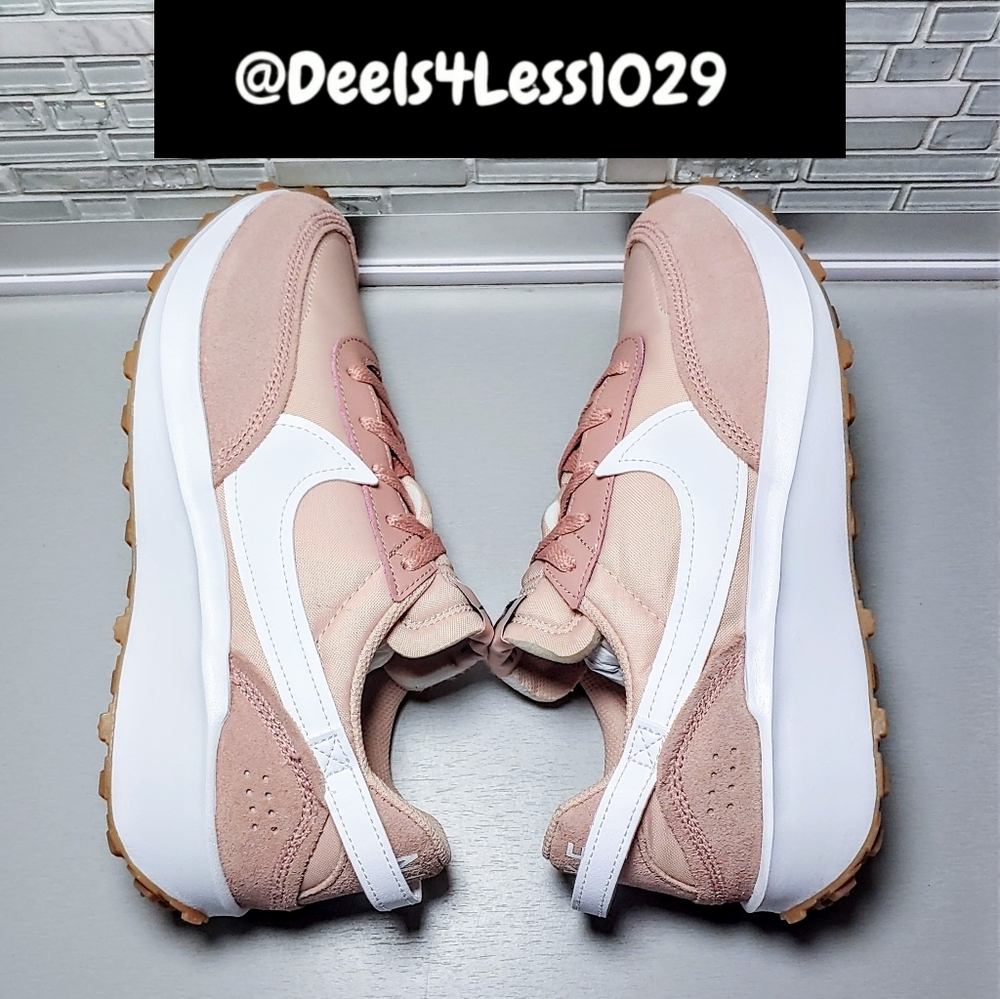 Nike Waffle Debut Running Womens Particle Pink White Gum Brown Beige - Picture 5 of 6